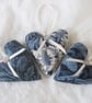 SET OF 3 WILLIAM MORRIS LAVENDER BAGS - HEART SHAPED