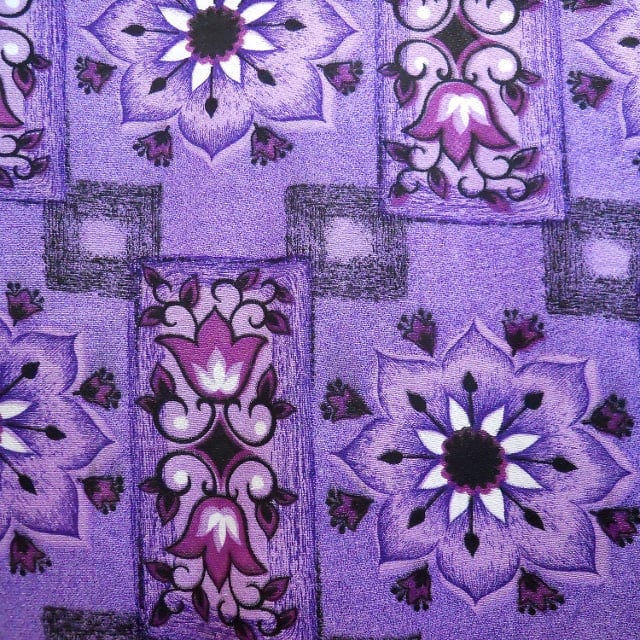 Black and Purple Fanstastic 50s 60s Barkcloth Vintage Fabric Lampshade option