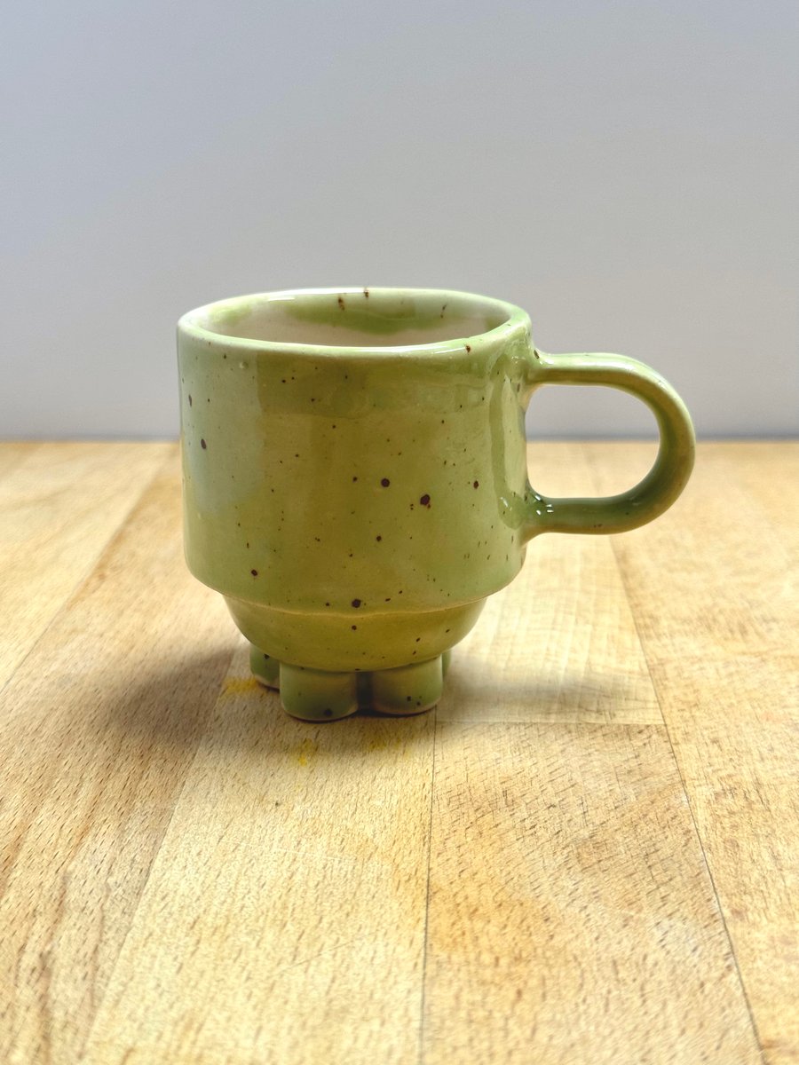 Stackable espresso cups - Green Speckle