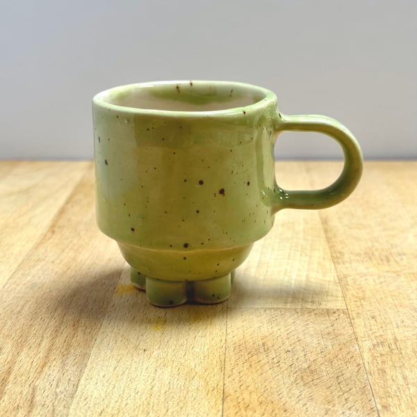Stackable espresso cups - Green Speckle