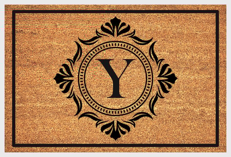 Y Letter Door Mat - Monogram Letter Y Welcome Mat - 3 Sizes