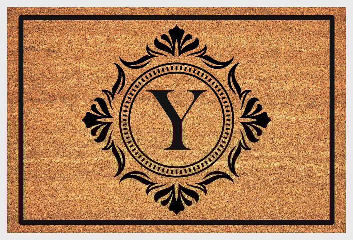 Y Letter Door Mat - Monogram Letter Y Welcome Mat - 3 Sizes