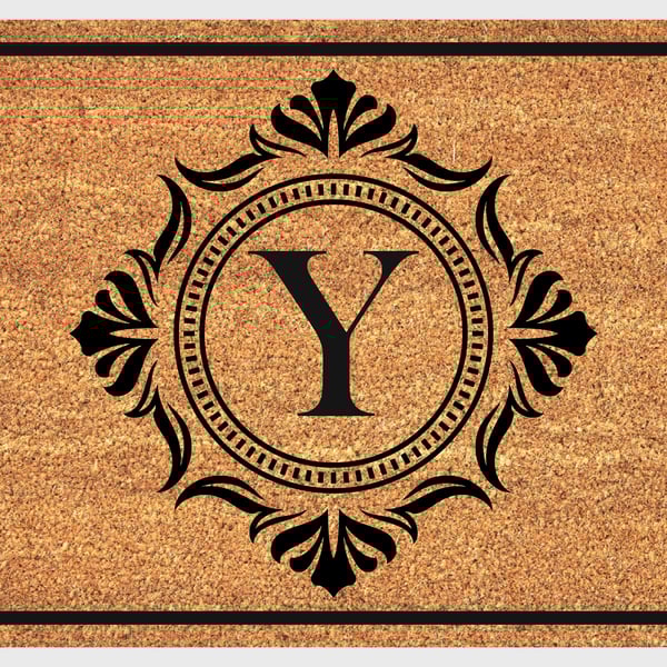 Y Letter Door Mat - Monogram Letter Y Welcome Mat - 3 Sizes