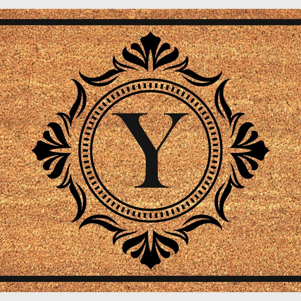 Y Letter Door Mat - Monogram Letter Y Welcome Mat - 3 Sizes