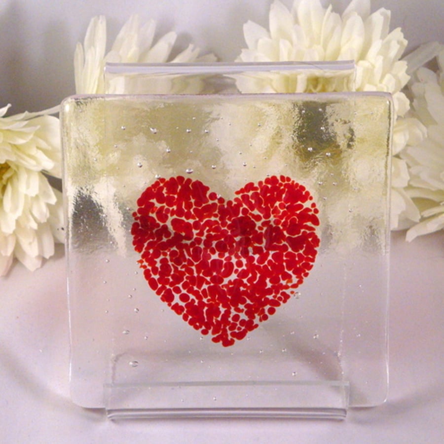 Glass Heart Coaster