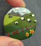 Round Sheep Landscape Broach - Image 2