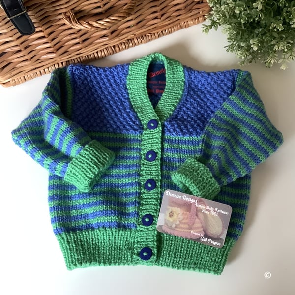 Cosy Stripey Baby Cardigan Size 9-18 months 