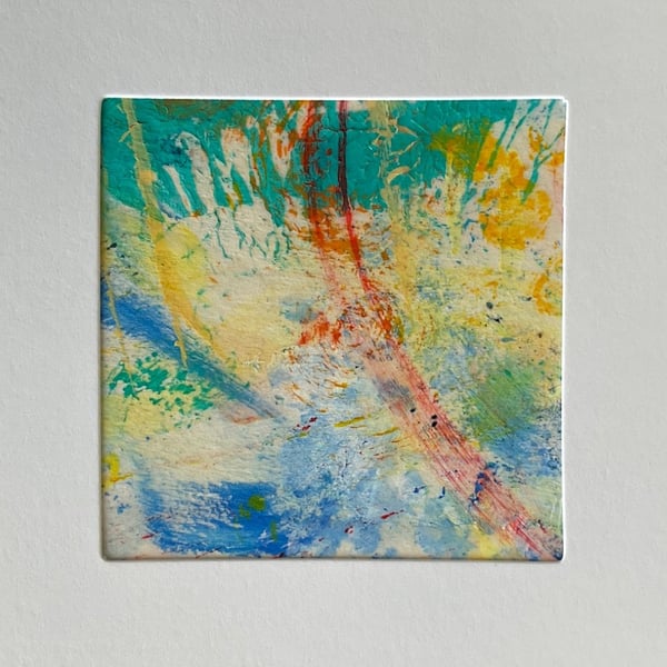 Original Painted Greetings Card, small artwork for framing.