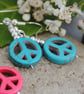 Peace & silver seed bead earrings - Image 2