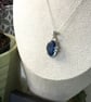 Rare Glowing Cobalt Blue Seaham Sea Glass Sterling Silver Claw Pendant - Image 2