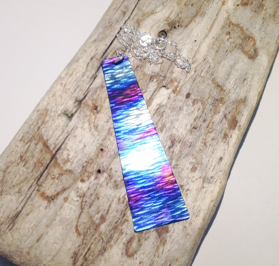  Handmade Coloured Titanium Pendant Necklace - UK Free Post
