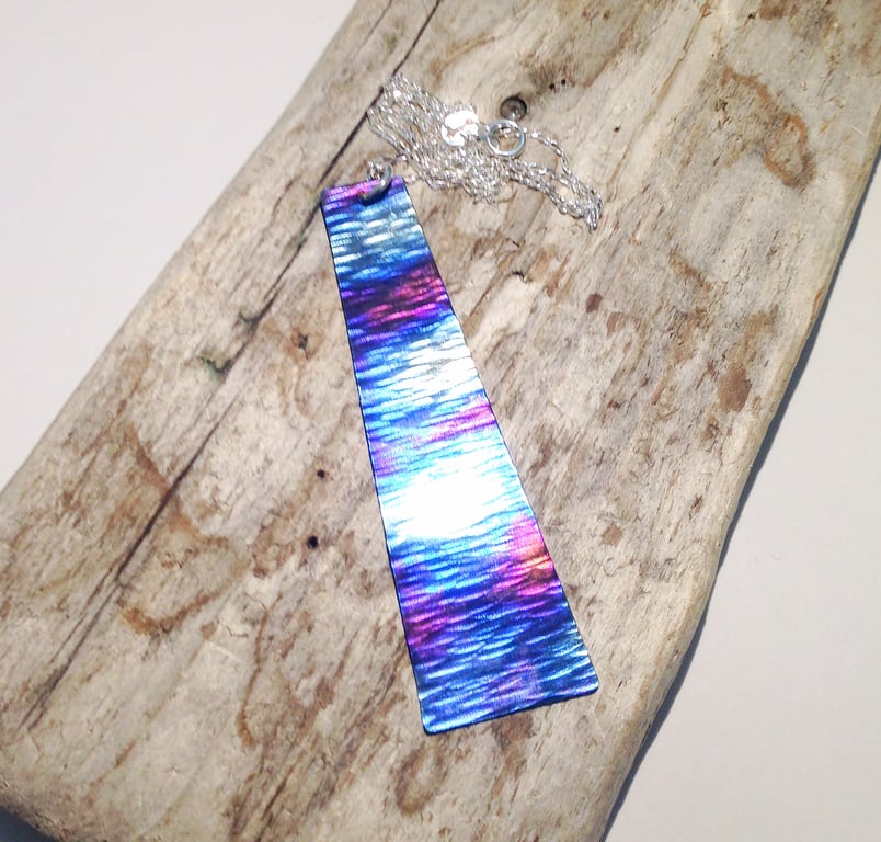  Handmade Coloured Titanium Pendant Necklace - UK Free Post