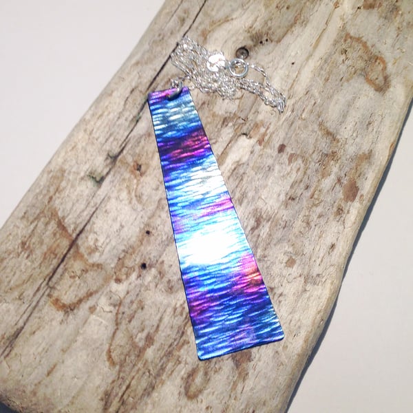  Handmade Coloured Titanium Pendant Necklace - UK Free Post