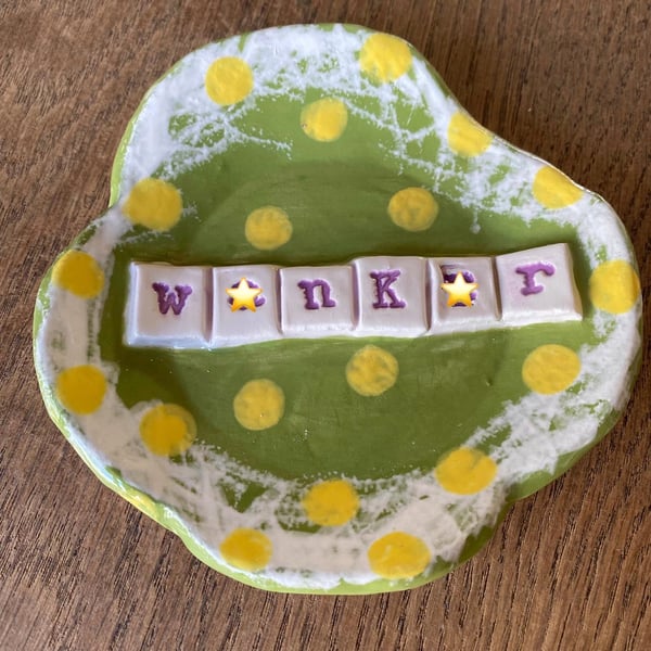 W!nker Handmade ceramic trinket dish 