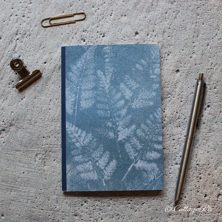 A6 Fern Print Notebook Hand Designed By CottageRts