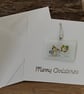 Unique Handmade Christmas Card with Artisan Fused Glass Snowman Family Tree  - Image 3