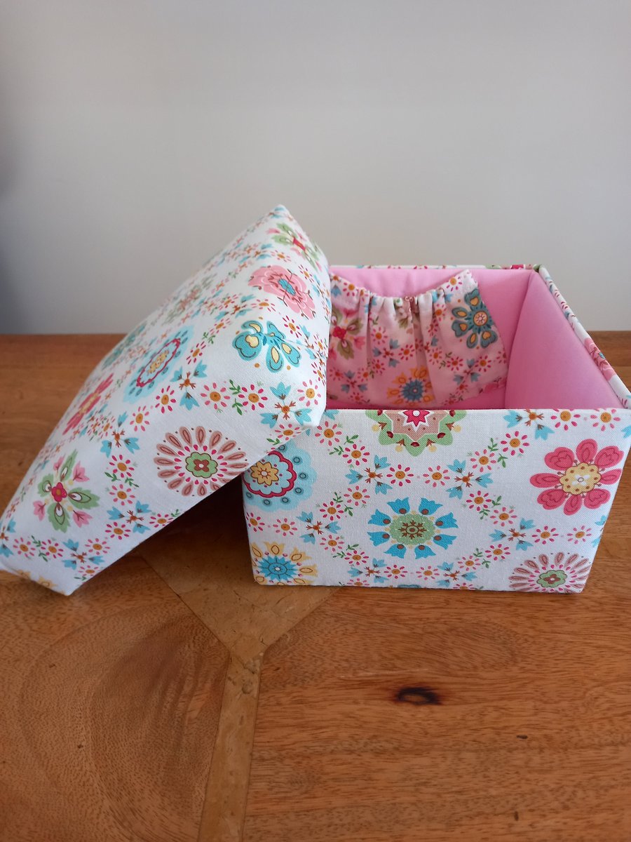 Handmade sewing box, needlework storage box, sewing gift, sewing