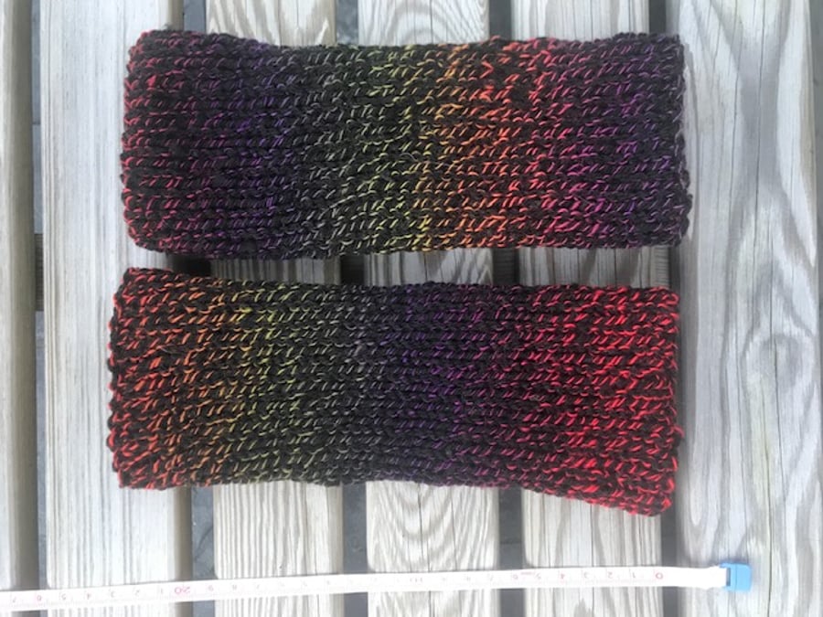 Rainbow Fingerless Gloves Wrist Warmers
