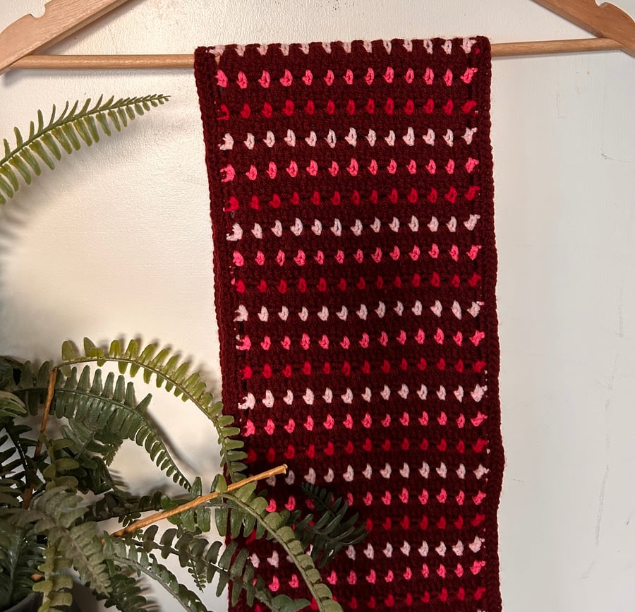 Handmade Long Scarf - Gradient Pinks. Perfect gift