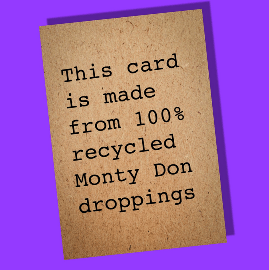 Funny birthday card, card for him, card for her. gardening card, Monty Don