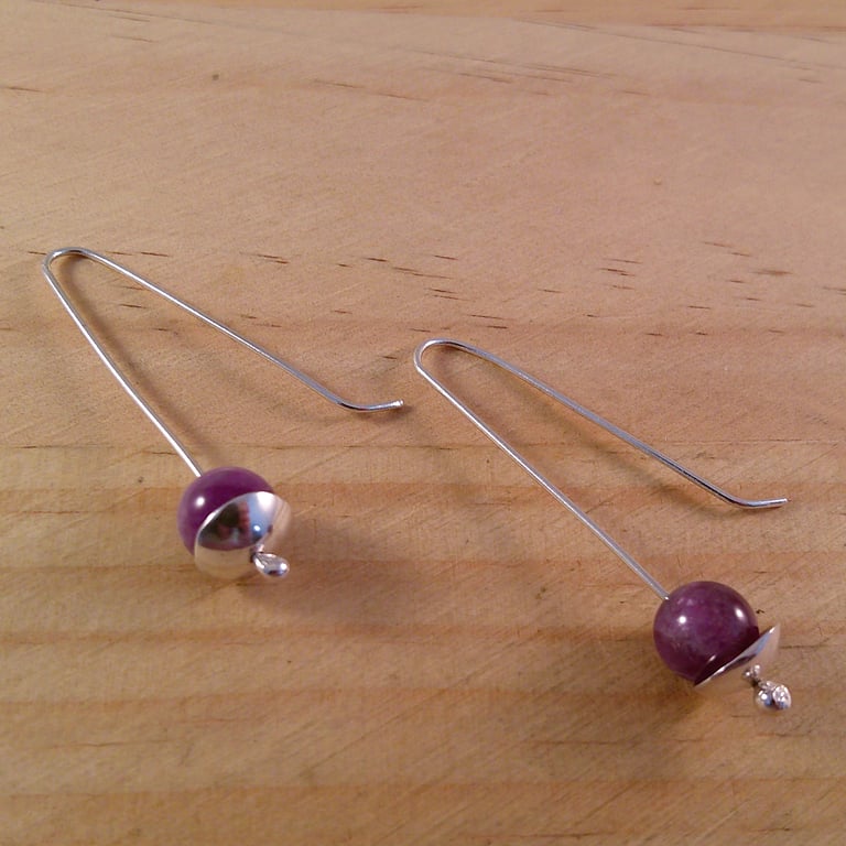 Sterling Silver Amethyst Cup Earrings