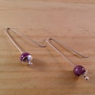 Sterling Silver Amethyst Cup Earrings