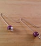 Sterling Silver Amethyst Cup Earrings
