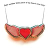 Take Another Little Piece of my Heart Pink & Red Wings Necklace by EllyMental