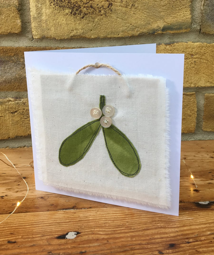 Mistletoe Mini Hanging Christmas Card and Keepsake Gift