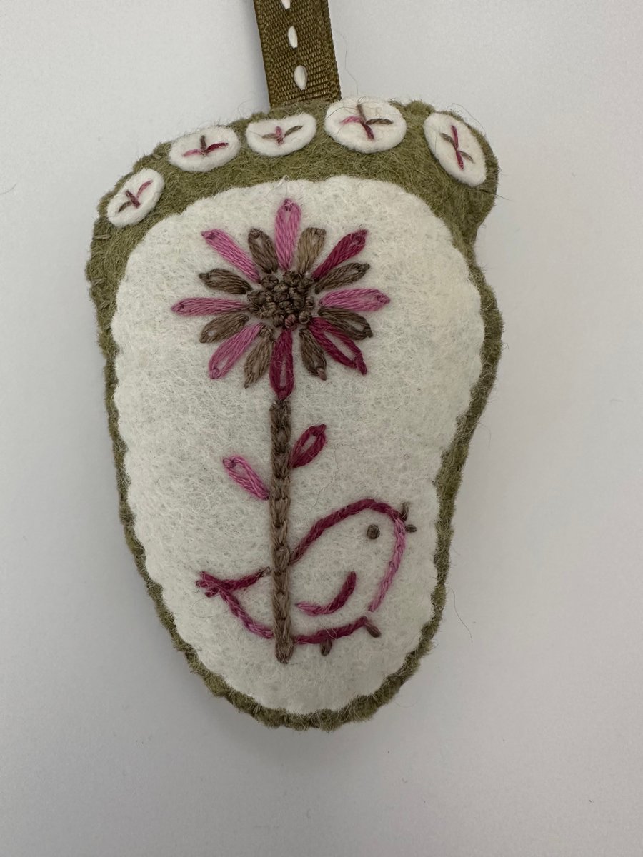 Hanging new baby footprint gift for birth, first Christmas, nursery, christening