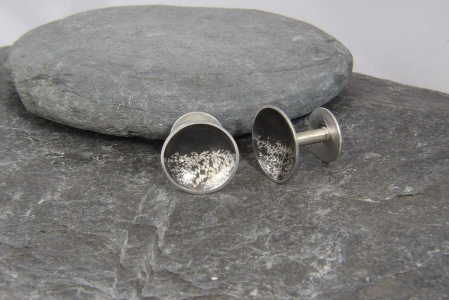 Stormy Seas Oxidised Silver Cufflinks