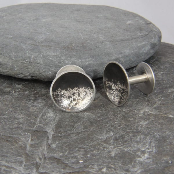 Stormy Seas Oxidised Silver Cufflinks