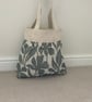 Beautiful Pleated Tote Bag, Patterned Fabric, Linen, Handbag, Day Bag - Image 8