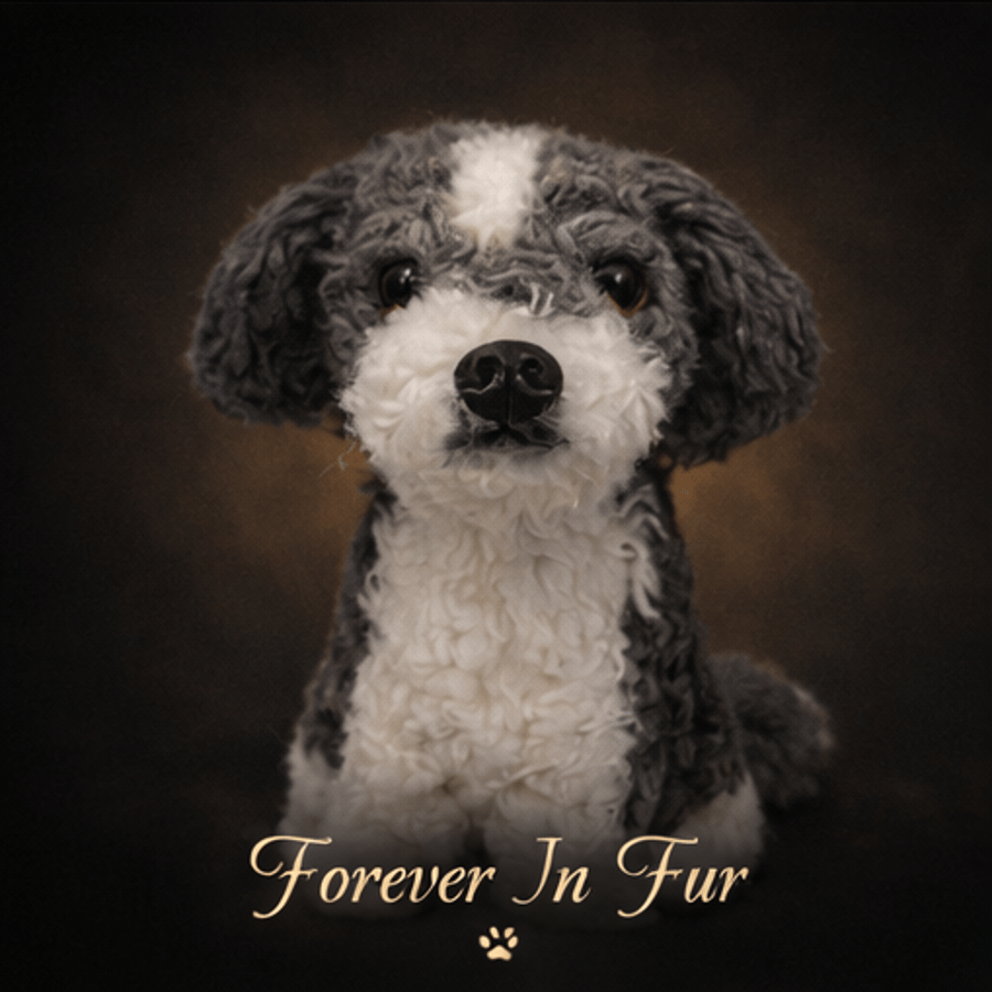 Custom Needle Felted Dog Replica – Handmade Pet Memorial Keepsake – 22cm Dog Por