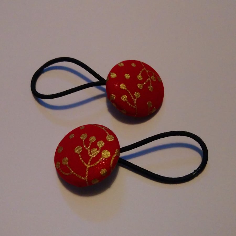 Red and Gold Design Hair Bobble Hair Bands