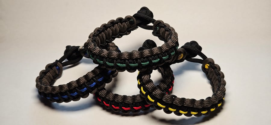Paracord Bracelet - Blue Light Services Thin Line