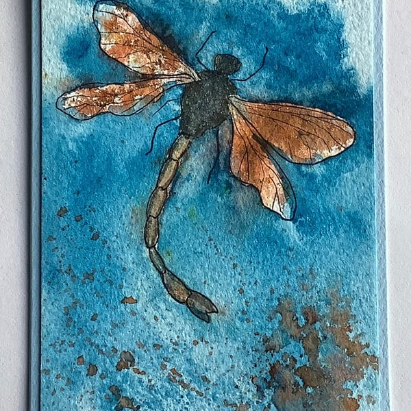  Dragonfly greetings card hand painted