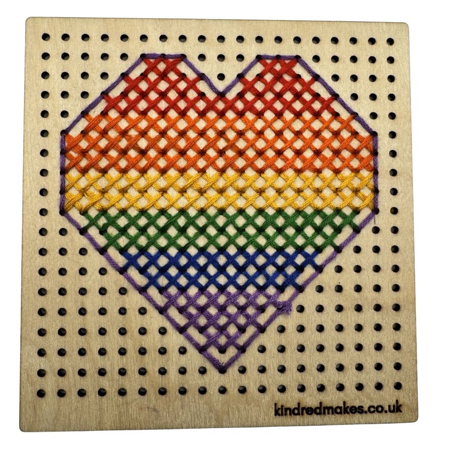 Rainbow Heart Stitch Kit