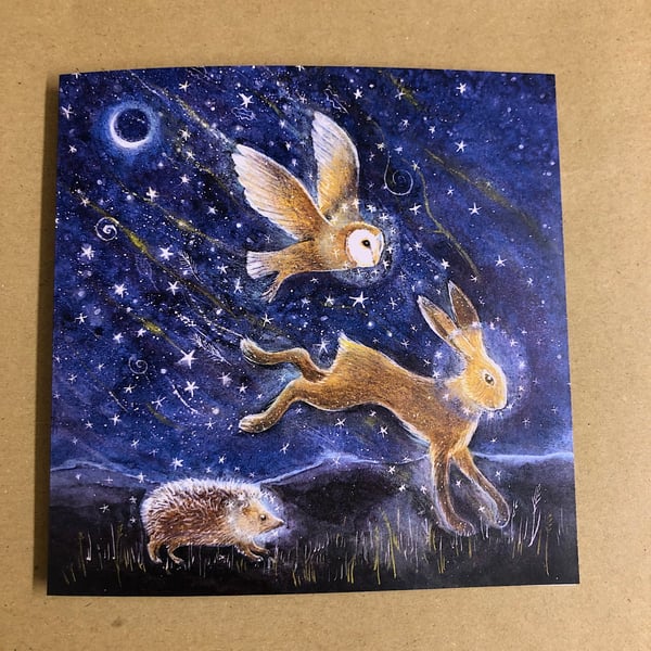 Summoning the Winter Solstice Greetings Card by Hannah Willow