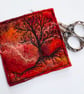 Tree silhouette with sunrise, original wet felting artwork. - Image 6
