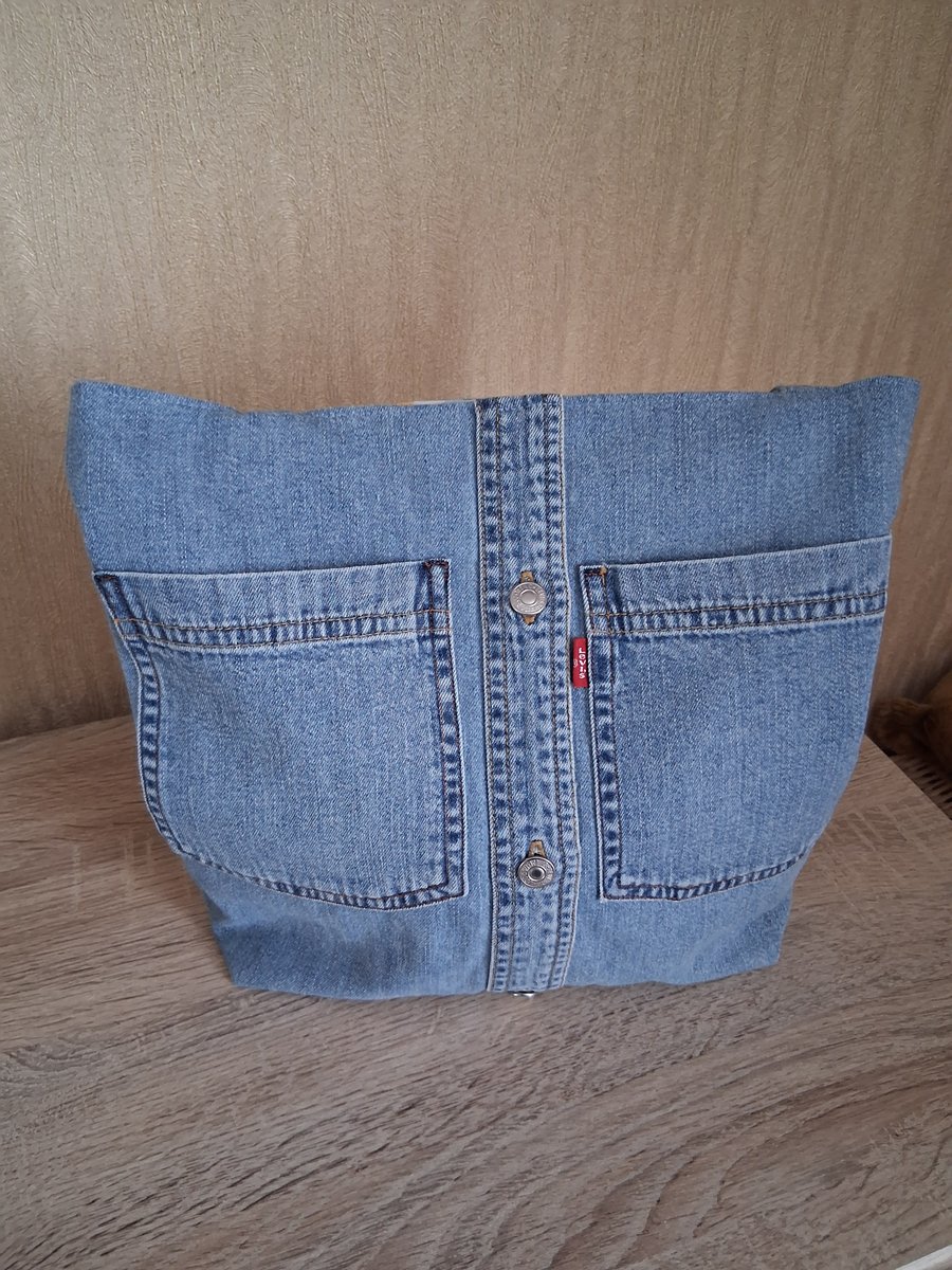 Recycled Levi Shirt Denim Tote Bag