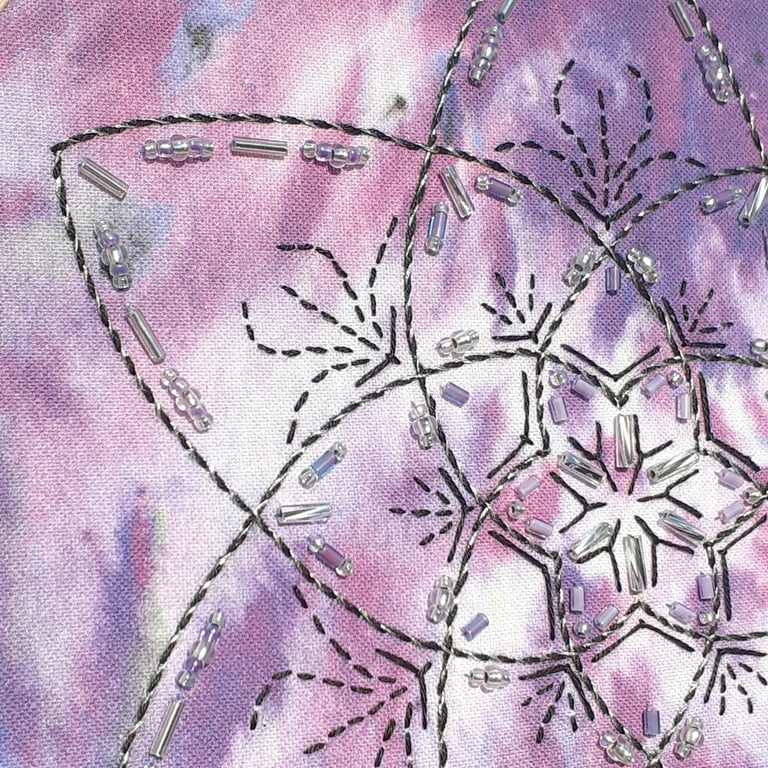 Purple Mandala Beaded Embroidery Kit