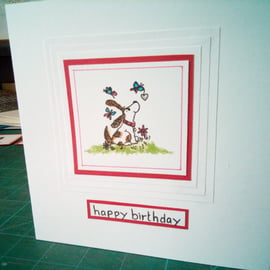 Dreaming cute dog birthday card 