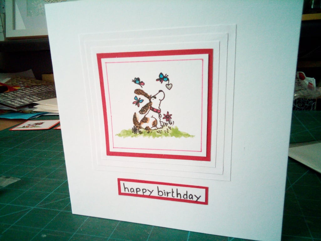 Dreaming cute dog birthday card 
