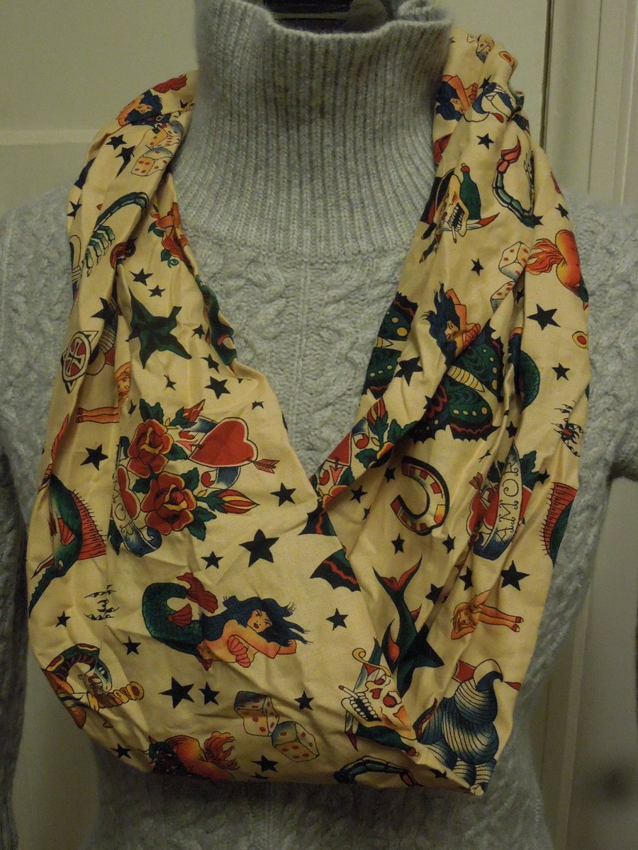 'Sailor Jerry' Tattoo print Twist Scarf