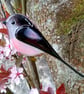 Fused glass long-tailed tit