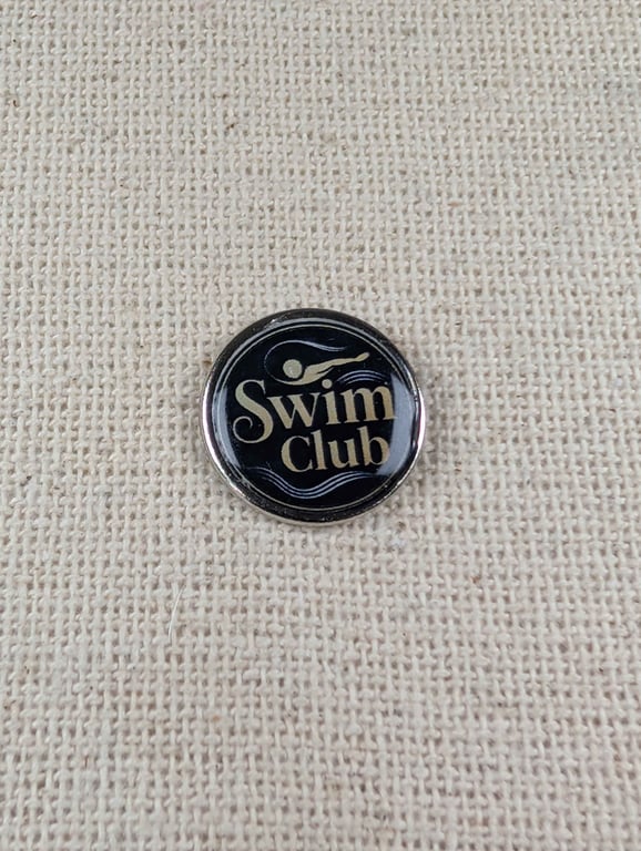 Swim Club Badge - Swimming Themed Badge - Large Resin Topped Pin Badge