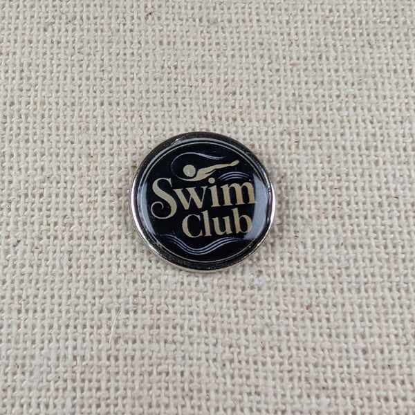 Swim Club Badge - Swimming Themed Badge - Large Resin Topped Pin Badge