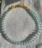 Pale Blue Frosted Glass Rondelle Bead Bracelet  - Image 3