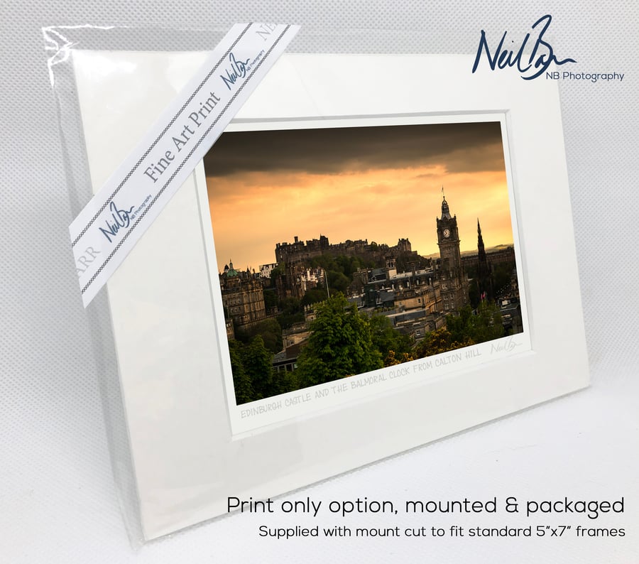 Edinburgh Castle from Calton Hill Scotland - A6 (7" x 5") Unframed Print